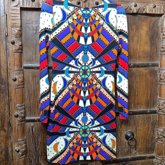 Mara Hoffman Geometric Psychedelic Print Long Sleeve Mini Dress — Size M - Picture 6 of 6
